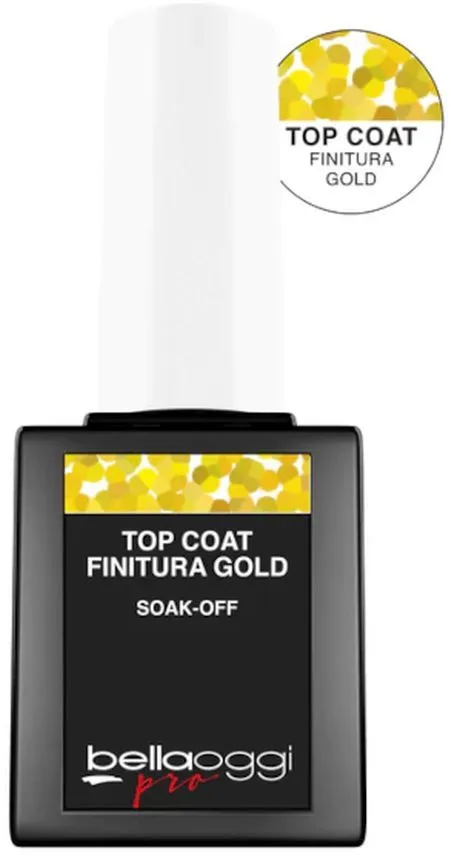 Bella Oggi Gel Polish Gel Pro Top Gold Finish (10mL)