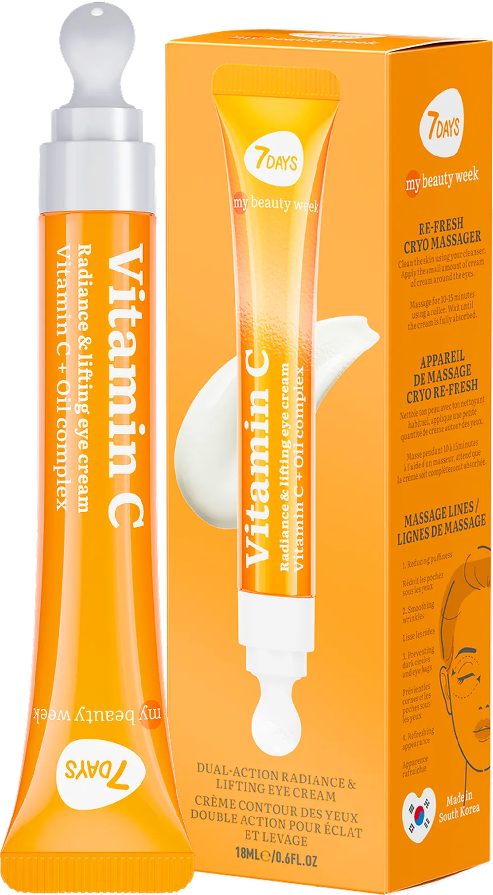 7DAYS My Beauty Week Eye Cream Massager Radiance & Lifting Vitamin C (18mL)