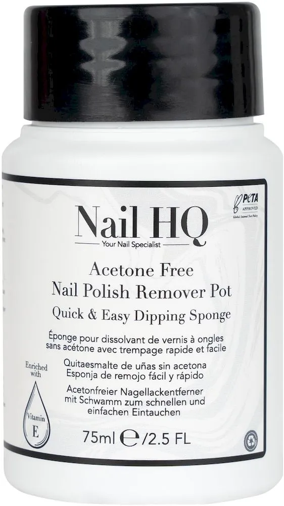 Nail HQ Acetone Free Nail Polish Remover with Sponge (75mL)