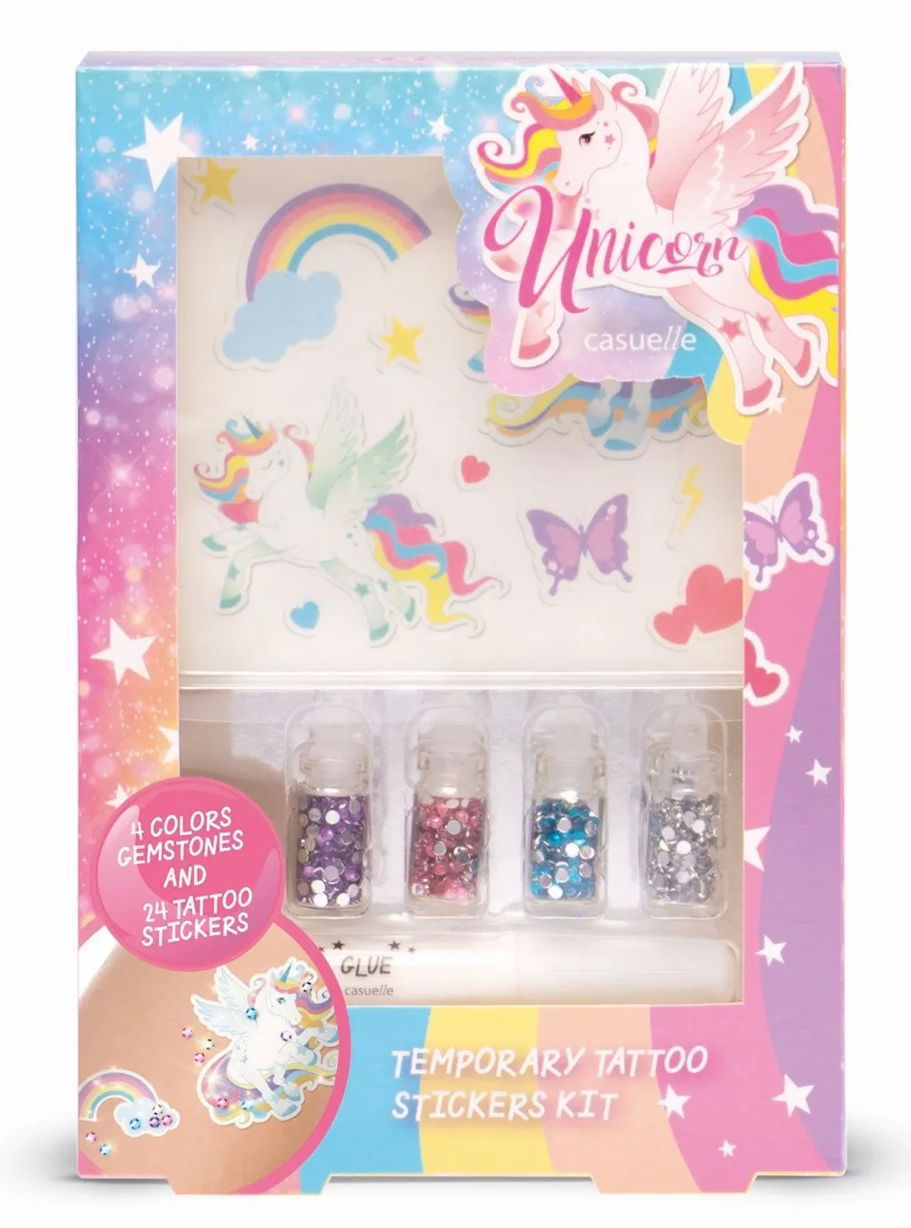 Casuelle Unicorn Glitter Body Tattoo Set