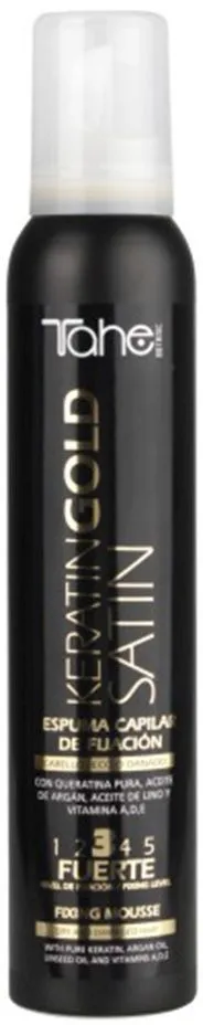 Tahe Keratin Gold Satin Fixing Mousse Extra Strong (200mL)