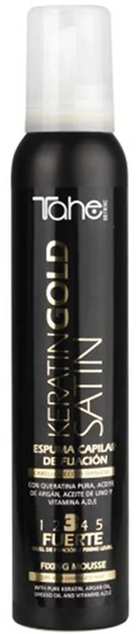 Tahe Keratin Gold Satin Fixing Mousse Strong (200mL)