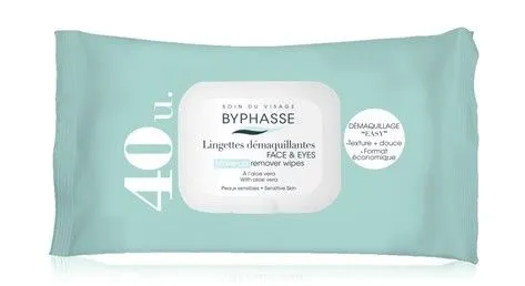 Byphasse Make-Up Remover Wipes Aloe Vera Sensitive Skin (40pcs)