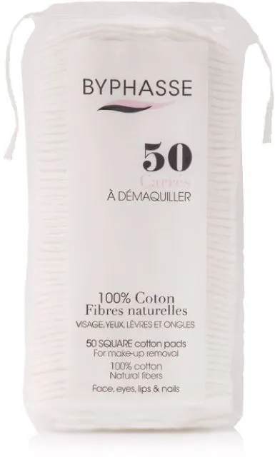 Byphasse Cotton Pads 100% Cotton Square (50pcs)