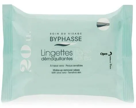 Byphasse Make-up Remover Wipes Aloe Vera Sensitive Skin (20pcs)