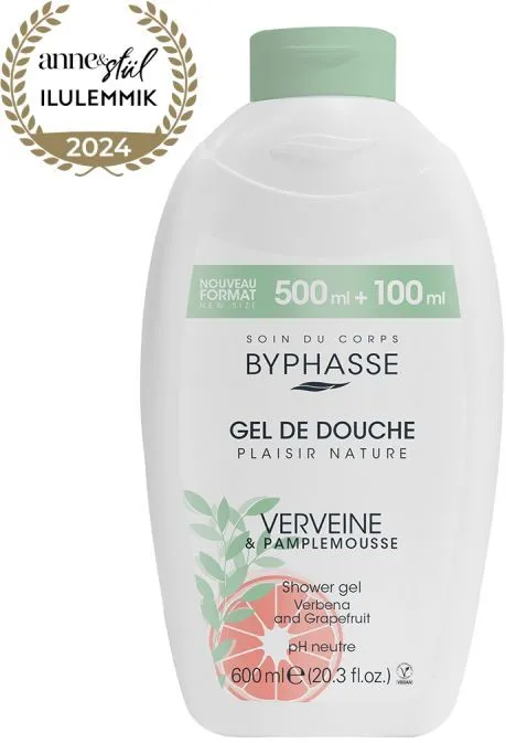 Byphasse Plaisir Nature Shower Gel Verbena & Grapefruit (600mL)