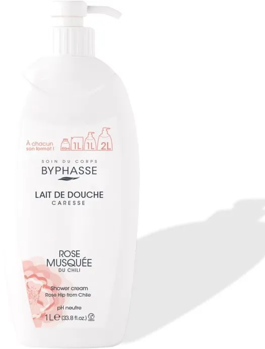 Byphasse Caresse Shower Cream Rose Hip (1000mL)