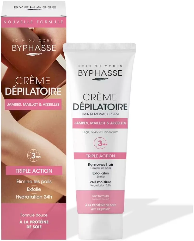 Byphasse Depilatory Cream Triple Action With Silk Extract (125mL)