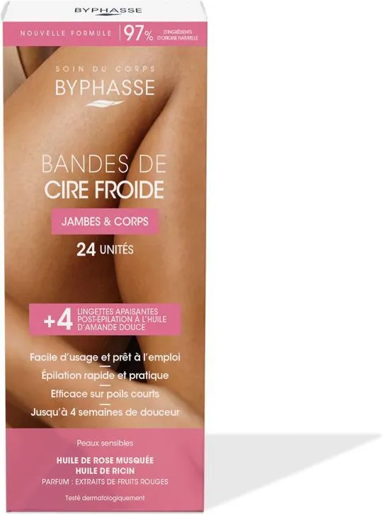 Byphasse Body & Legs Wax Strips For Depilation (24pcs)