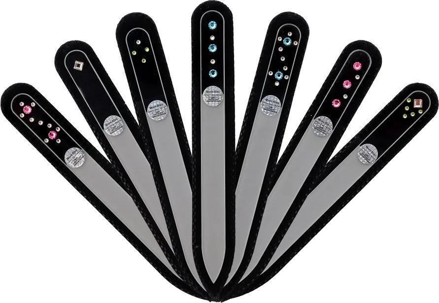 Mont Bleu Glass Nail File With Swarovski Crystals (1pcs) 135mm