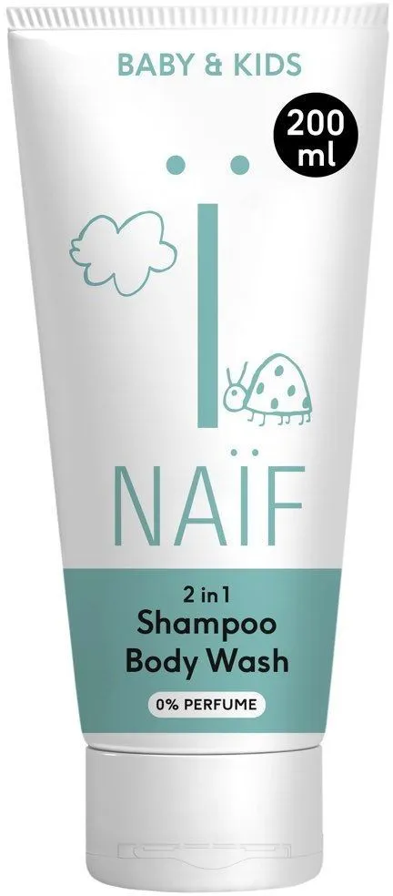Naïf 2in1 Shampoo & Body Wash 0% Perfume (200mL)