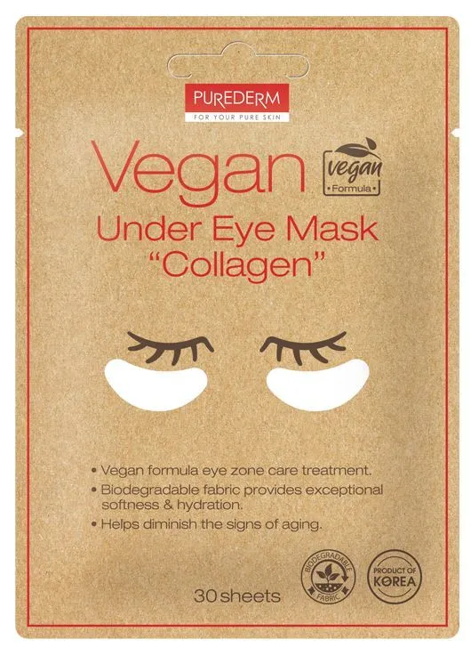 Purederm Vegan Under Eye Mask "COLLAGEN" (30pcs)