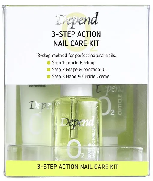 Depend O2 3-Step Action Nail Care Kit