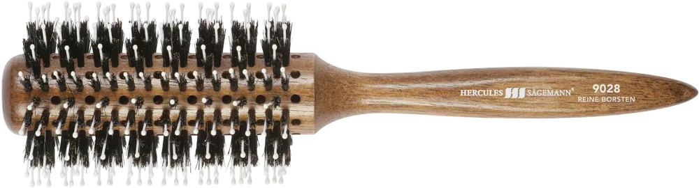 Hercules Sägemann Round brush with pure boar bristles in high density L-247mm Ø66mm 9028
