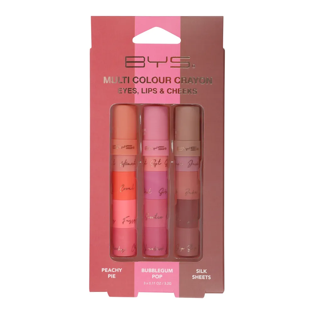 BYS 3in1 Multi-Colour Crayon Gift Set (3x3.2g)