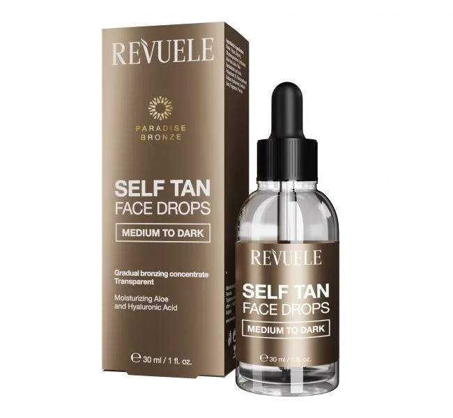 Revuele Self-Tanning Face Drops (30mL) Medium-Dark