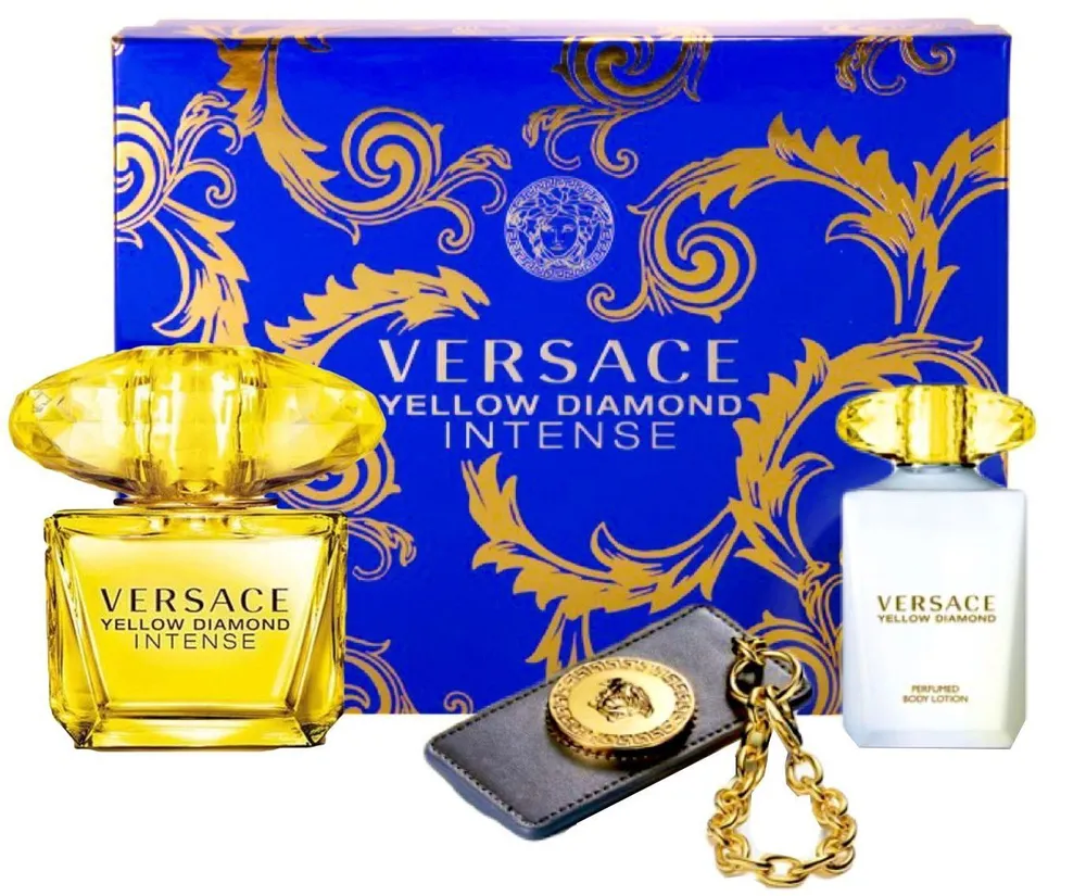 Versace Yellow Diamond Intense EDP (90mL) + BL (100mL) + Keychain