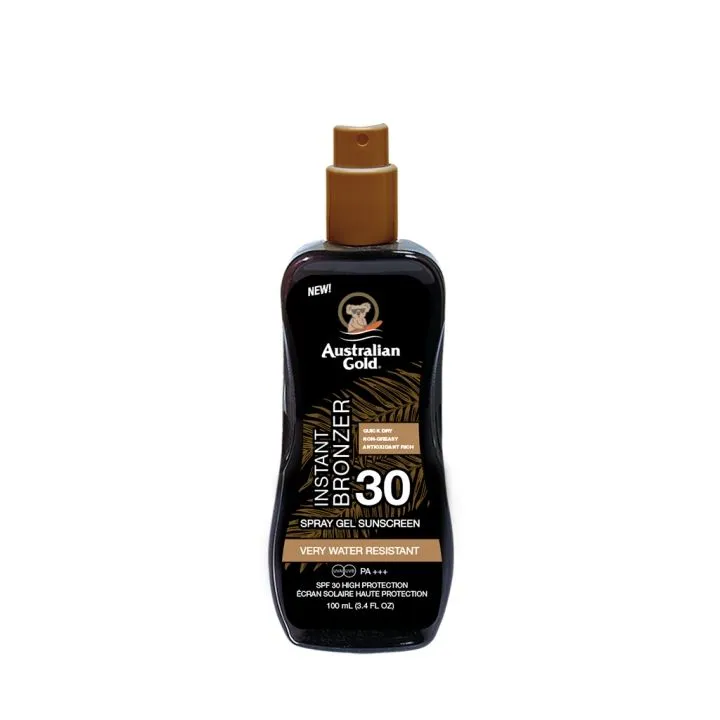 Australian Gold SPF 30 Spray Gel with Bronzer (100mL)