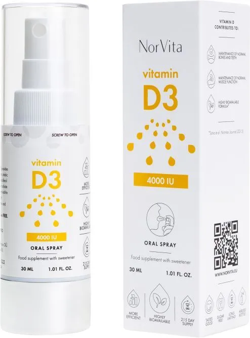 Norvita Vitamin D3 4000 IU Oral Spray (30mL)