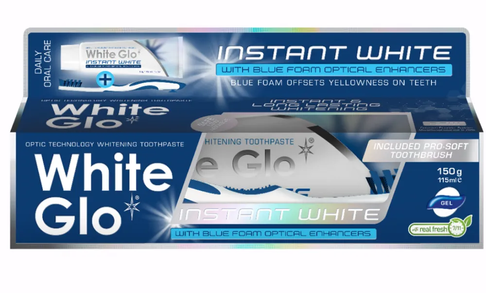 White Glo Optic Instant White Toothpaste Set (150g)