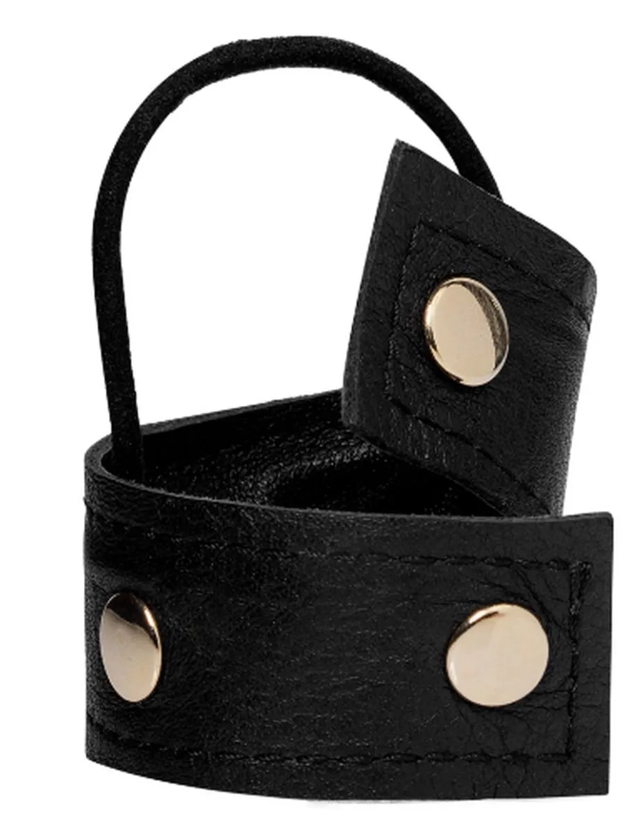 Corinne Leather Band Short Bendable Rivets Black