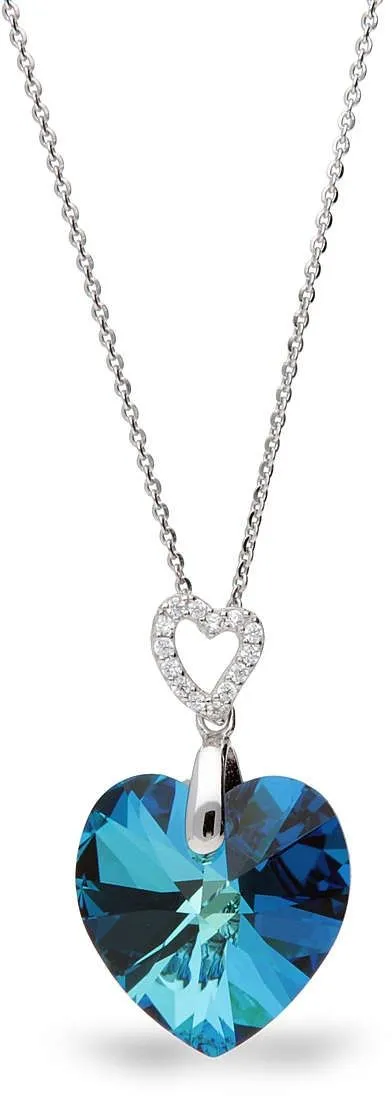 Spark Silver Jewelry Necklace Tender Heart Blue Bermuda