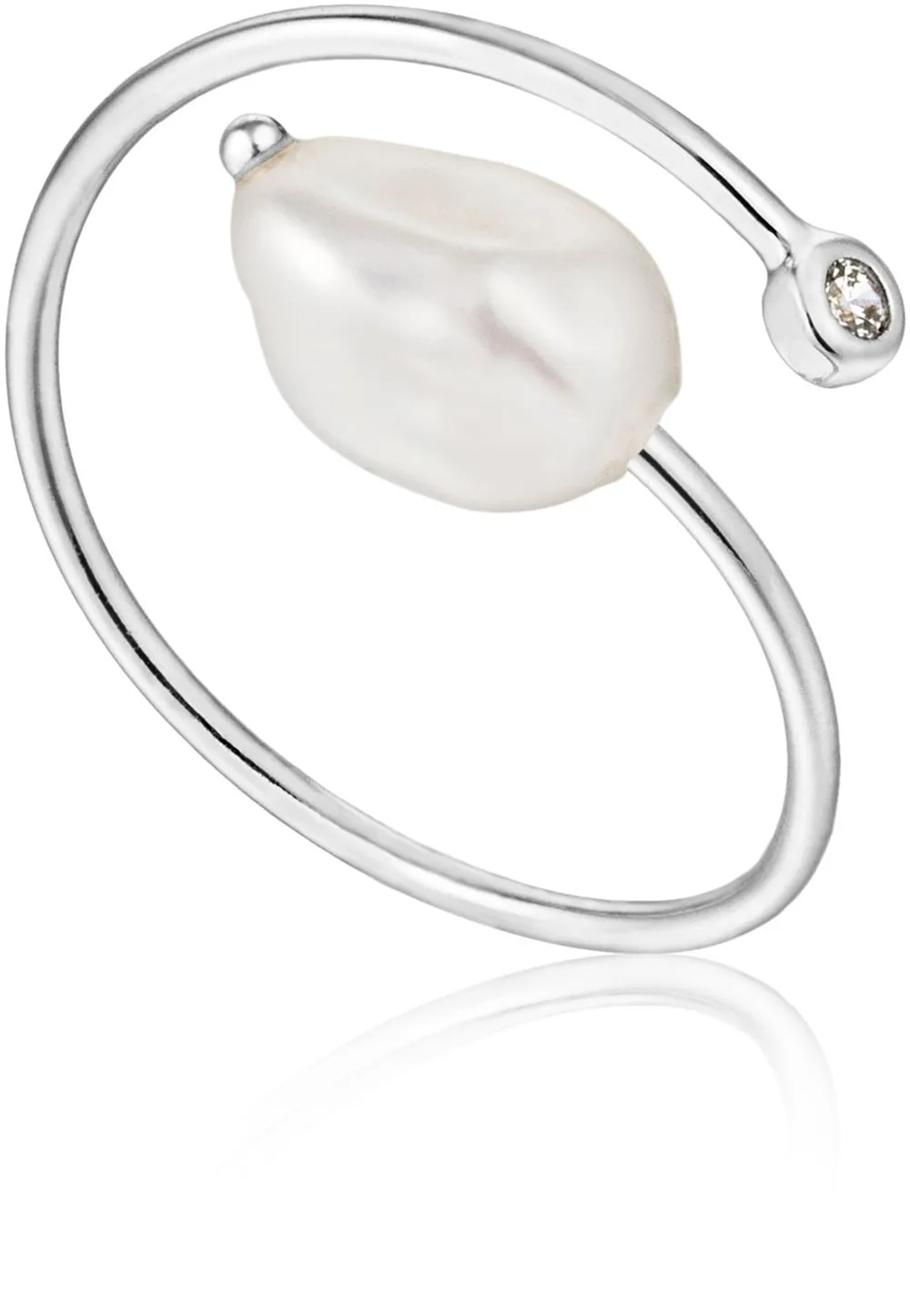 Ania Haie Silver Pearl Twist Ring