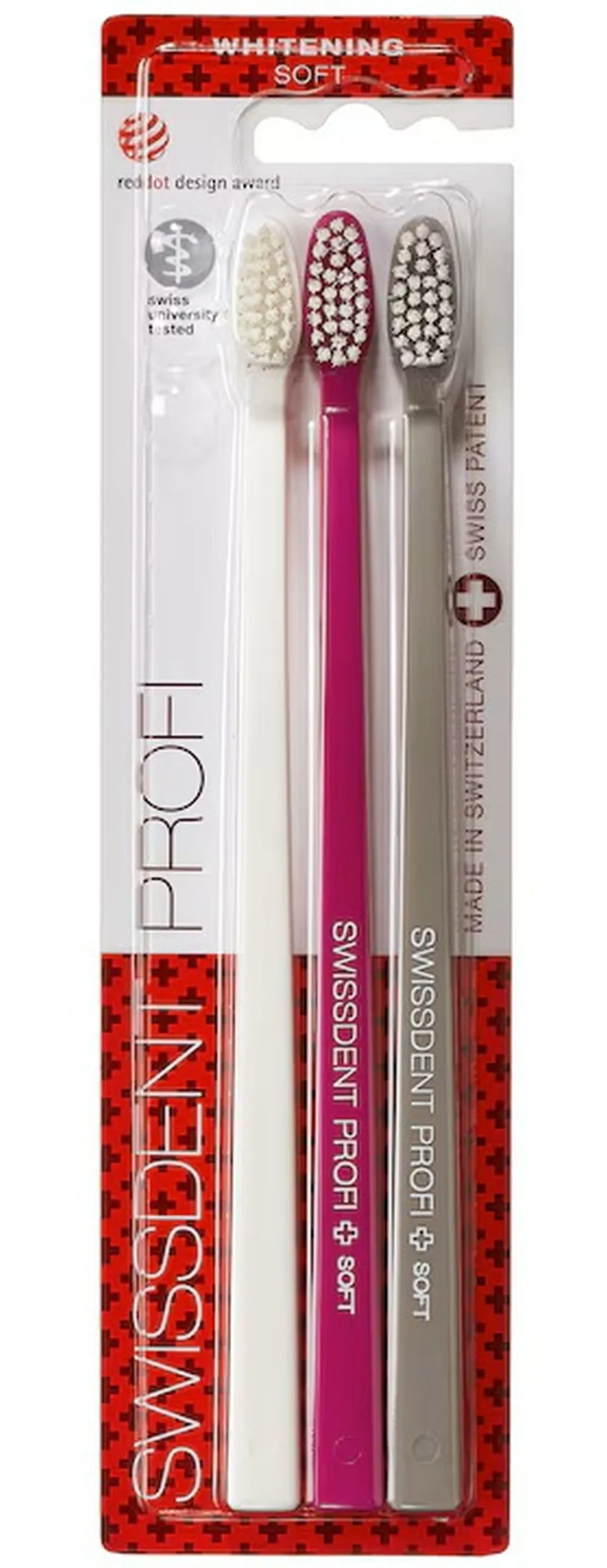 Swissdent Whitening Toothbrush Trio Soft White/Pink/Grey (3pcs)