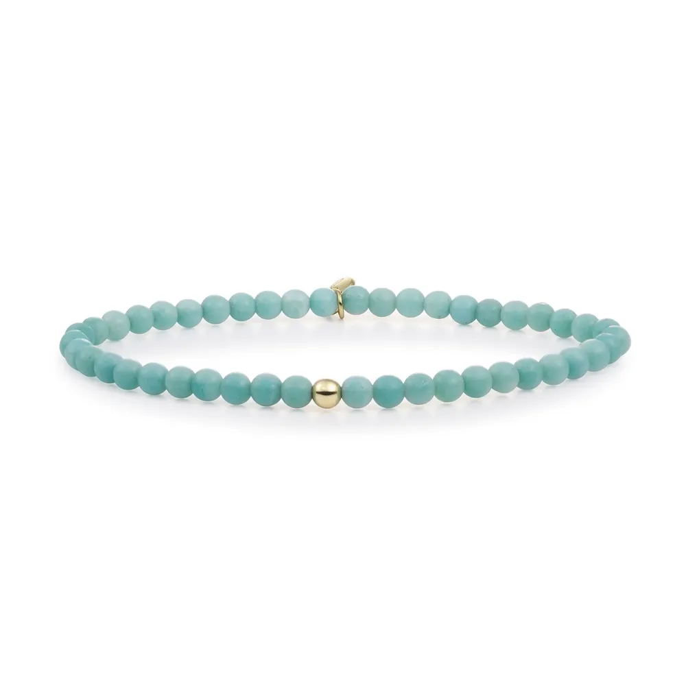 Sparkling Jewels Amazonite & Gold Bead Bracelet Small