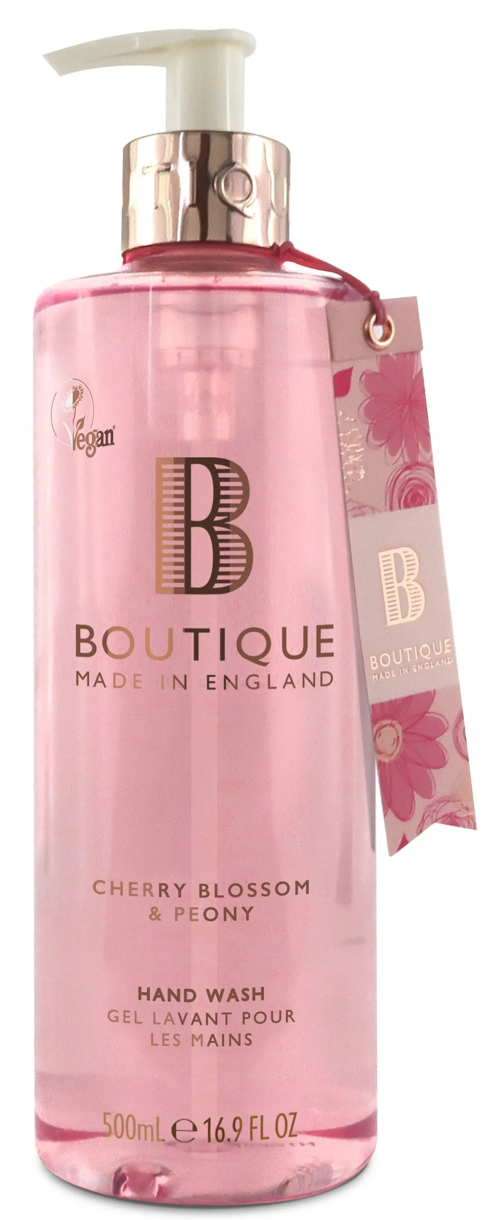 Boutique Vegan Hand Wash Gel Cherry Blossom & Peony (500mL)