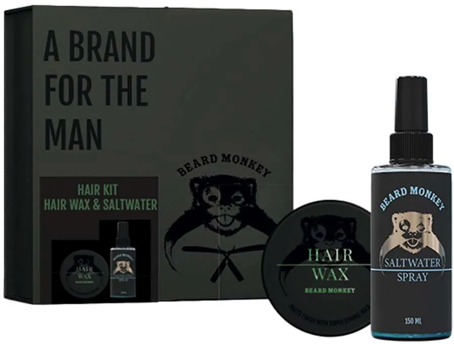 Beard Monkey Gift Set Hair Wax Strong & Salt Spray