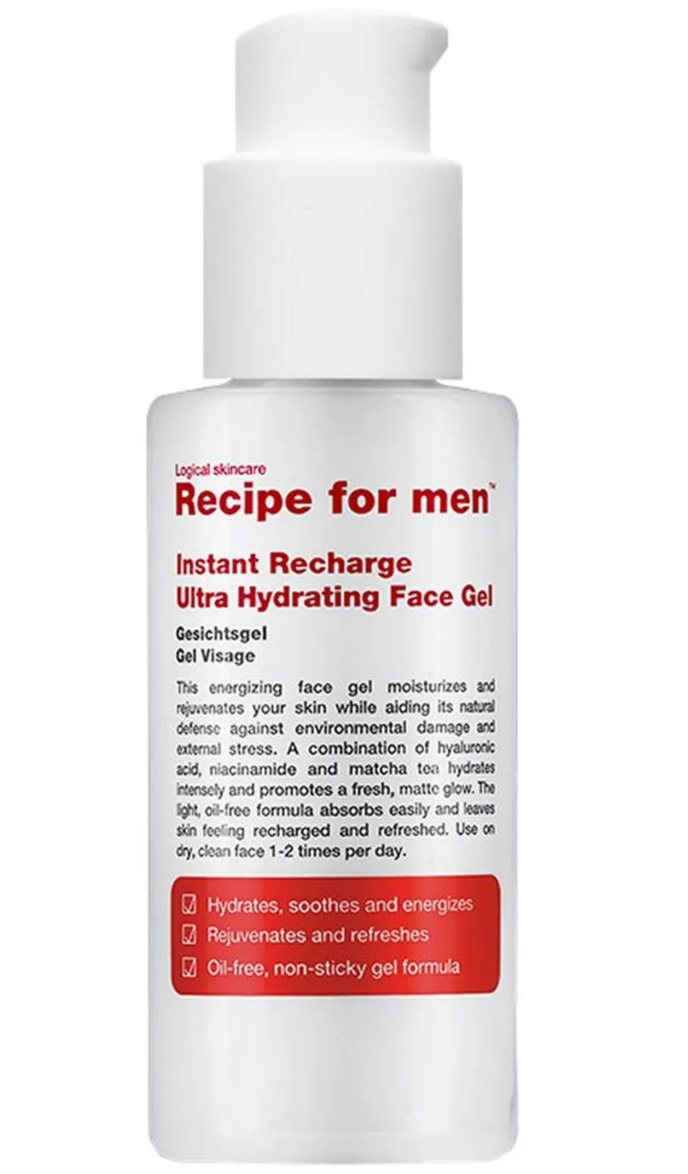 Recipe for Men Instant Recharge Ultra Hydrating Face Gel (75mL)
