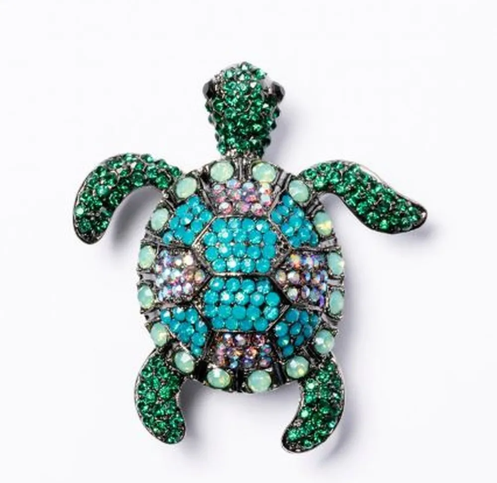 Nora Norway Brooch Turtle Green