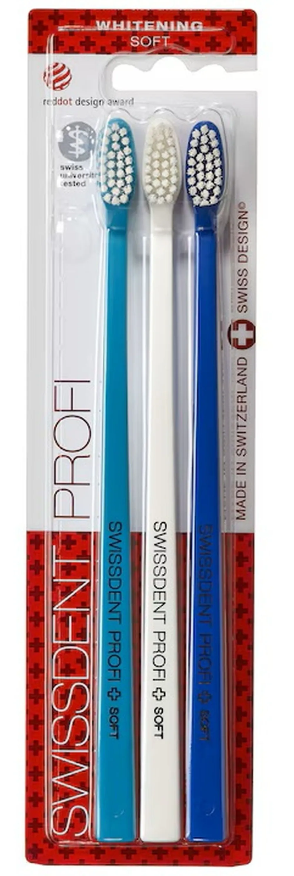 Swissdent Whitening Toothbrush Trio Soft Turquoise/White/Dark Blue (3pcs)