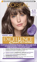 L'Oreal Paris Excellence Cool Creme Permanent Hair Color With Triple Care 6.11