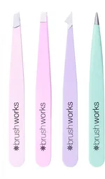 Brushworks Combination Tweezer Set (4pcs) Pastels