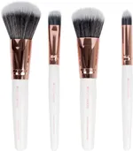 Brushworks White & Gold Travel Makeup Brush Set (4pcs)