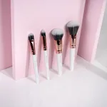 Brushworks White & Gold Travel Makeup Brush Set (4pcs)