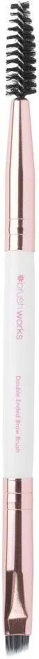 Brushworks White & Gold Brow Duo Brush