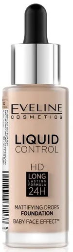 Eveline Cosmetics Liquid Control HD Face Foundation (32mL) 030
