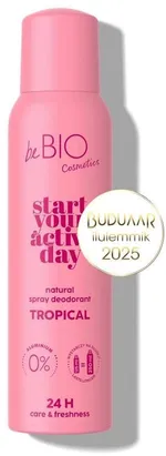 beBIO Natural Deodorant Body Spray Start Your Active Day Tropical (125mL)