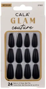 Cala Press On Nails Glam Couture Matte Black