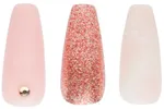 Cala Press On Nails Glam Couture Coffin Blush Marble