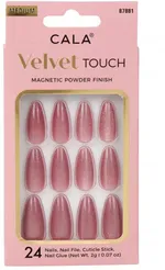 Cala Press On Nails Velvet Touch Almond Mauve Cateye