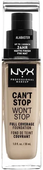 NYX Professional Makeup Can't Stop Won't Stop Full Coverage Foundation (30mL) Alabaster
