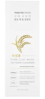 Thank You Farmer Rice Pure Clay Mask To Foam Cleanser (150mL)