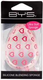 BYS Silicone Blending Sponge Teardrop Clear With Red Hearts