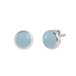 Engelsrufer Ear Studs Powerful Stone Blue Agate Silver