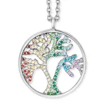 Engelsrufer Necklace Tree Of Life Silver with Zirconia Multicolor