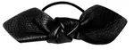 Corinne Leather Bow Big Hair Tie Black